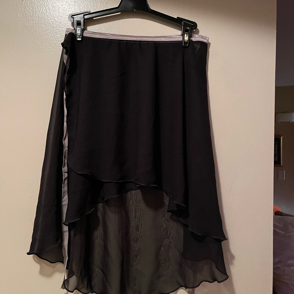 Black chiffon high/low ballet skirt
